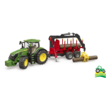 Tractor John Deere 7R 350 cu încărcător frontal și remorcă
