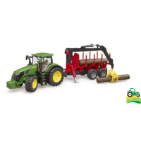 Tractor John Deere 7R 350 cu încărcător frontal și remorcă