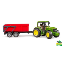 Tractor John Deere 6920 cu remorcă basculabilă roșie