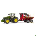 Tractor John Deere 7R 350 cu încărcător frontal și remorcă Tractor John Deere 7R 350 cu încărcător frontal și remorcă
